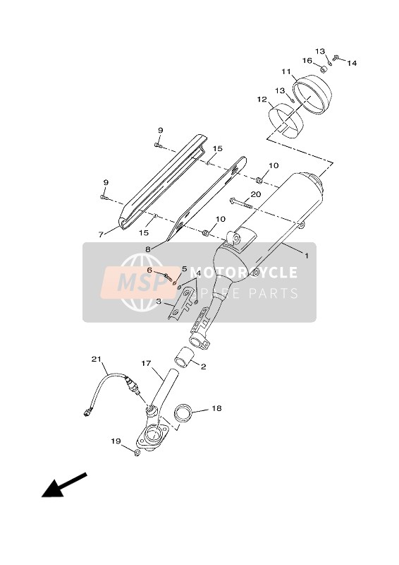 16PE46111000, Coude D'Echappement, Yamaha, 0